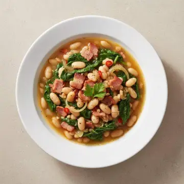 Bacon Cannellini Greens Stew
