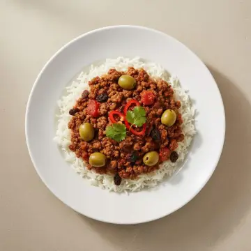 Arroz con Picadillo de Ternera