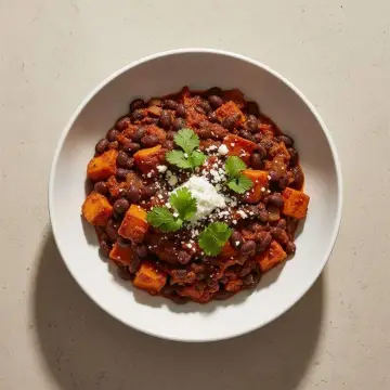 Black Bean & Sweet Potato Chilli