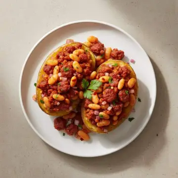 Chorizo Butter Bean Baked Potatoes
