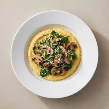 Creamy Mushroom & Spinach Polenta