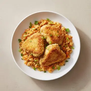 Crispy Chicken and Carrot Rice