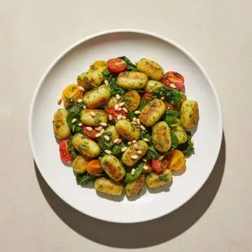 Crispy Gnocchi with Pesto