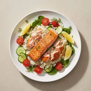 Crispy Salmon Rice Salad
