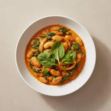 Curried Butter Bean & Spinach Pot