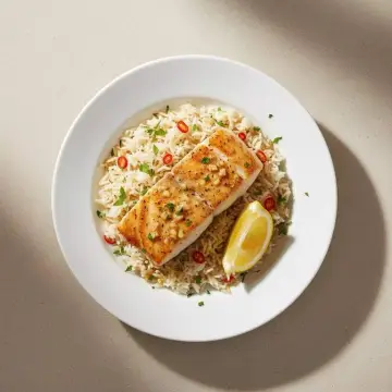 Garlic Butter Cod Rice