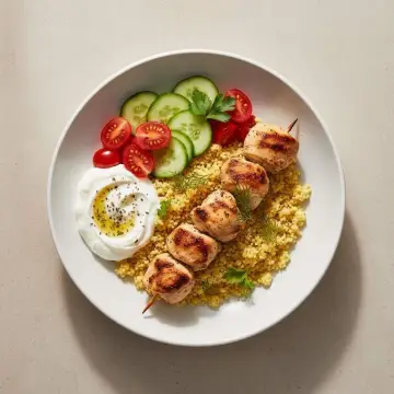 Greek Chicken Souvlaki Bowl