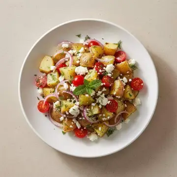 Hearty Greek Smashed Potato Salad