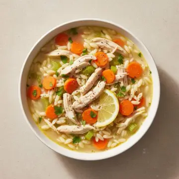 Lemon Chicken & Orzo Soup