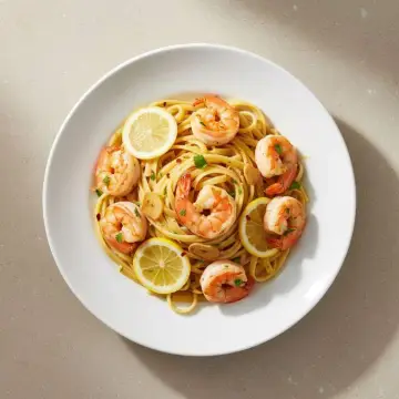 Lemon Garlic Shrimp Linguine