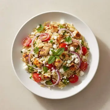 Mediterranean Chicken Orzo Salad