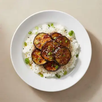 Arroz con Berenjena Glaseada al Miso