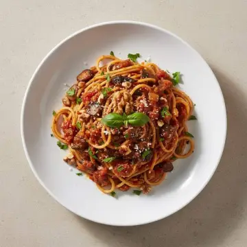Mushroom Walnut Ragù Pasta