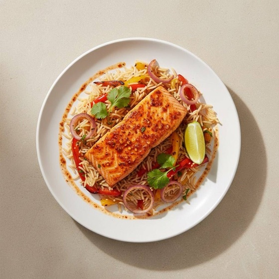 Peri Peri Salmon Rice