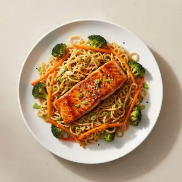Salmon Teriyaki Noodles