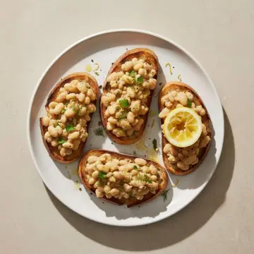 Smashed White Bean Toasts