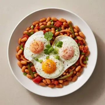 Spicy Cajun Eggs & Beans