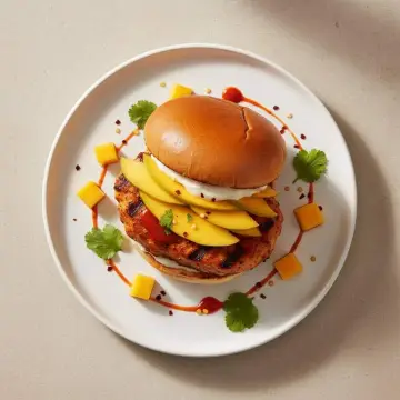 Spicy Mango Chicken Burgers