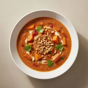 Spicy Peanut Sweet Potato Soup