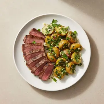 Steak with Chimichurri Potatoes