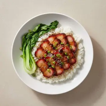 Arroz con Cerdo Char Siu Pegajoso
