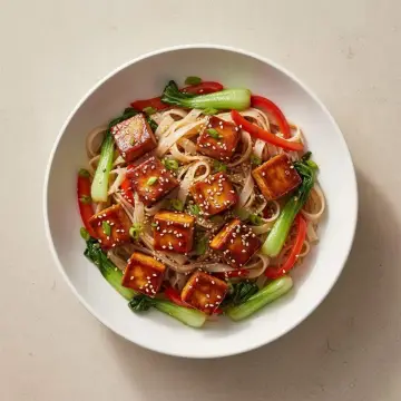 Sticky Hoisin Tofu Noodles