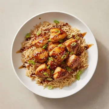 Sticky Hot Honey Chicken Rice Bowl