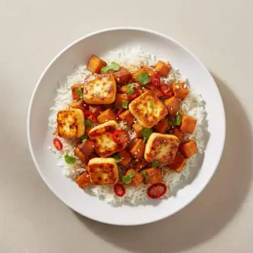 Sticky Peri Peri Halloumi Bowls
